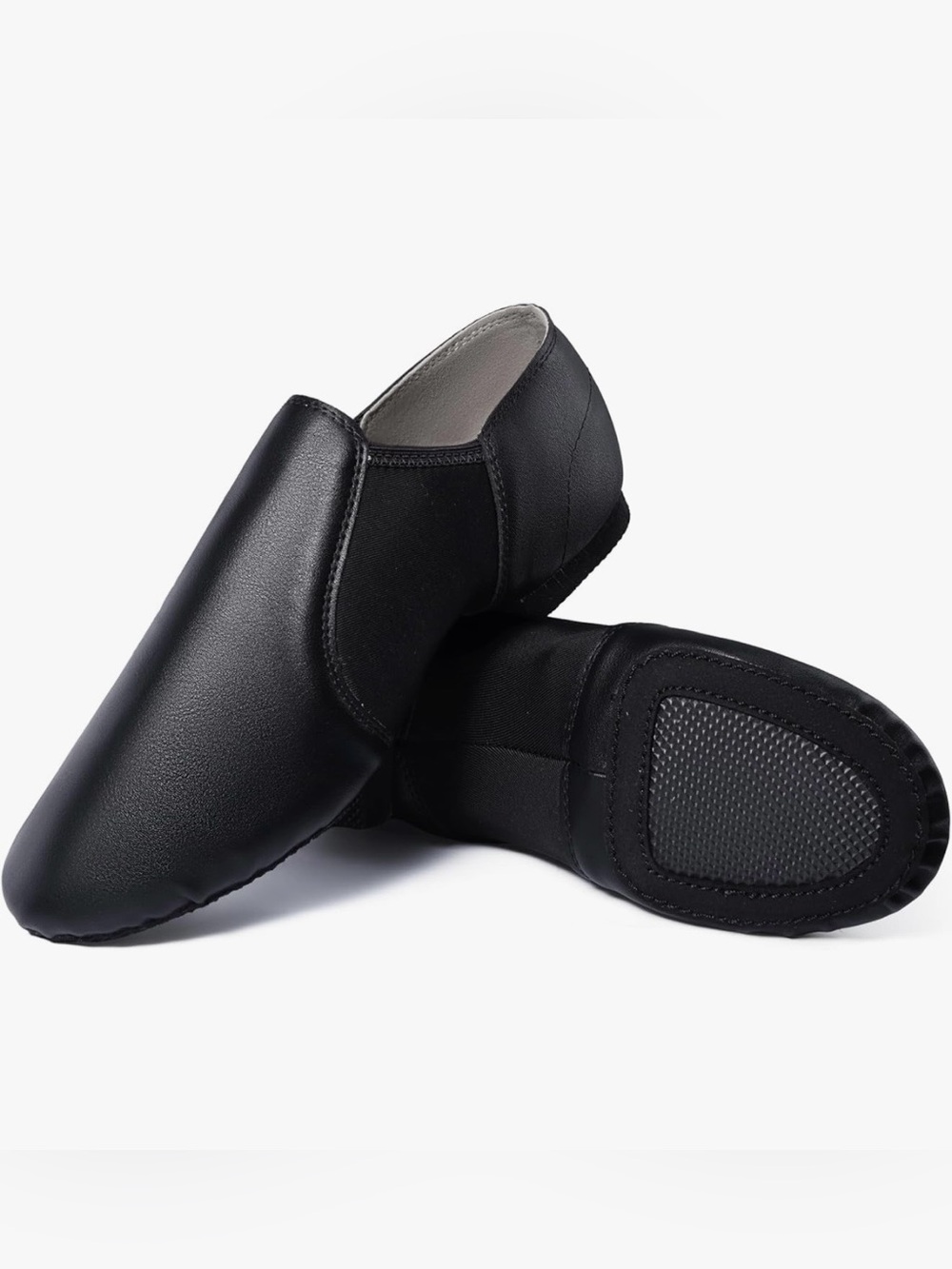 Linodes Unisex Black Jazz Dance Shoes Slip On Split Sole Size 7 Women 6.5 Men